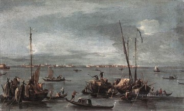 Francesco Guardi Painting - The Lagoon Looking toward Murano from the Fondamenta Nuove Venetian School Francesco Guardi